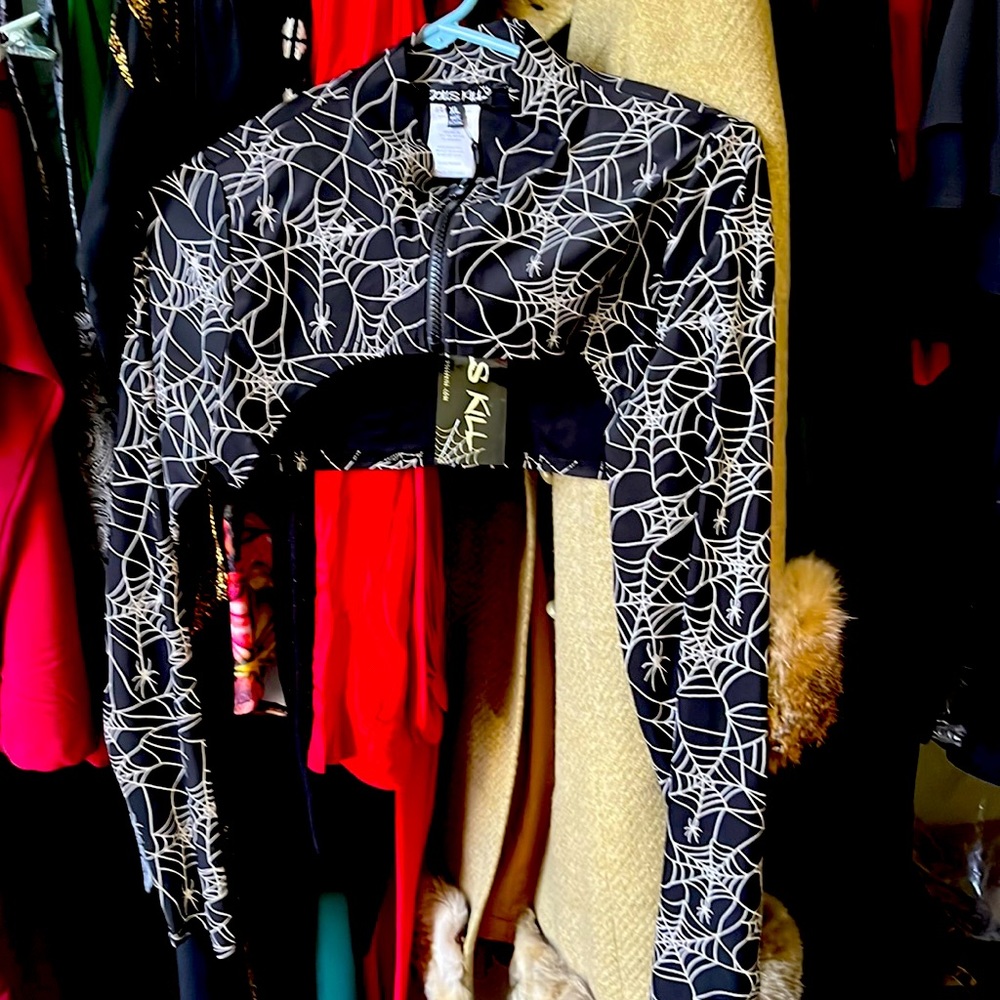 NWT Dolls Kill Super Cropped Zip Bolero